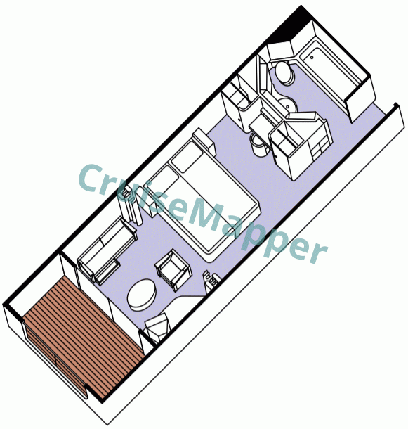 Paul Gauguin Veranda Stateroom  floor plan