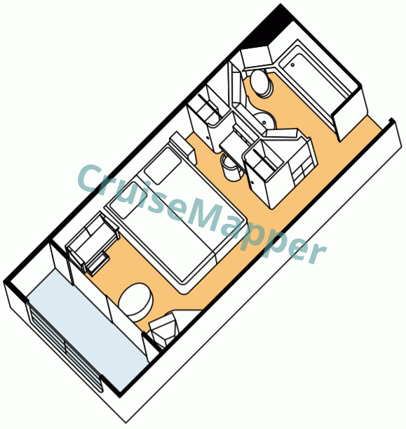 Paul Gauguin Balcony Cabin  floor plan