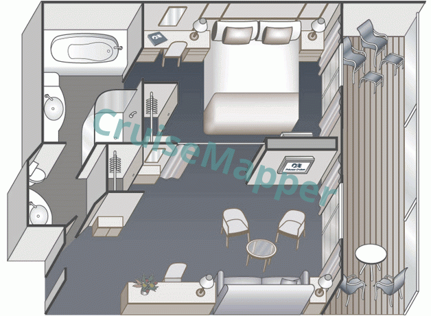 Regal Princess Balcony Suite  floor plan