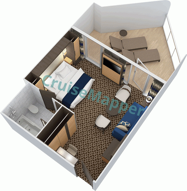 Anthem of the Seas Large-Balcony Junior Suite  floor plan