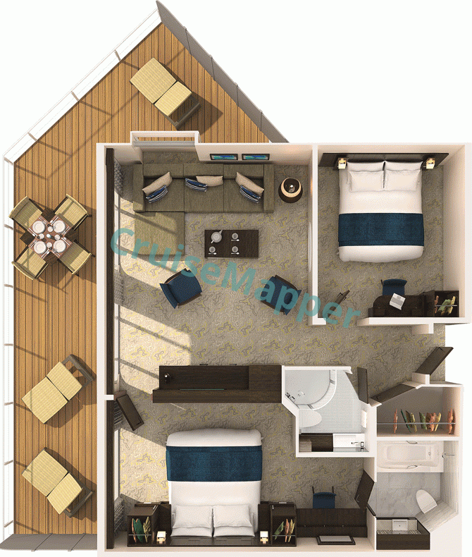 Quantum Of The Seas 2-Bedroom Family Grand Suite  floor plan