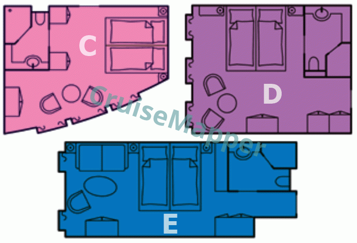 Sea Cloud 2 Deluxe Double-Bed Cabin  floor plan