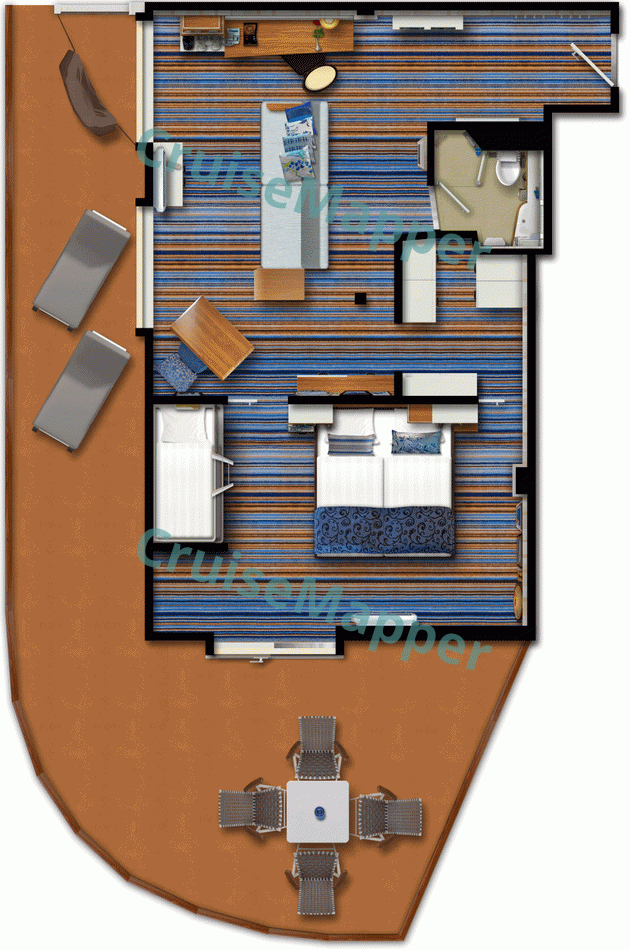 Mein Schiff 3 Familienkabine Veranda|Deluxe Balcony Family Cabin  floor plan