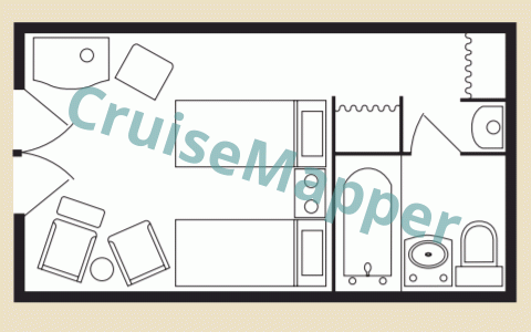 American Queen  Open Balcony Cabin  floor plan