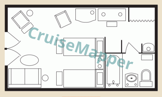 American Queen  Open Balcony Suite  floor plan