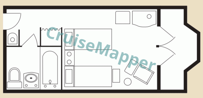 American Queen  Superior Open Balcony Cabin  floor plan