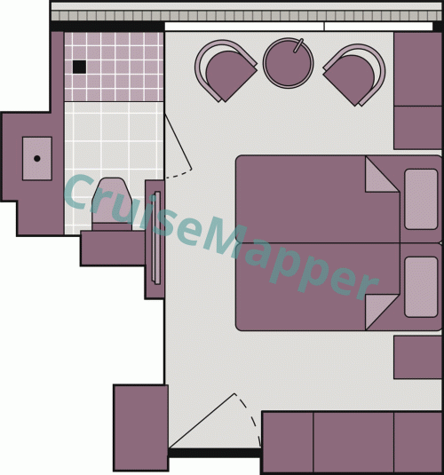 Century Star French Balcony Cabin floor plan Century Star French Balcony Cabin floor plan