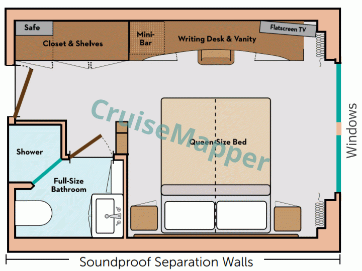 MS Monarch Countess Window Cabin  floor plan