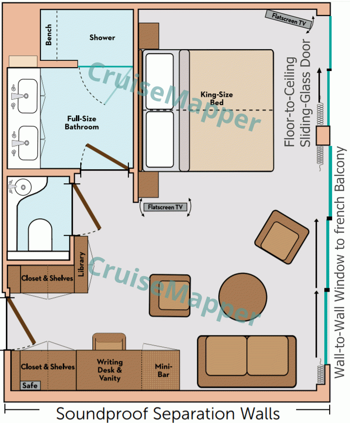Avalon Poetry II French Balcony Royal Suite  floor plan