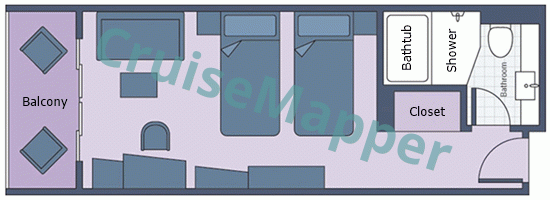 Century Legend Deluxe Balcony Cabin  floor plan