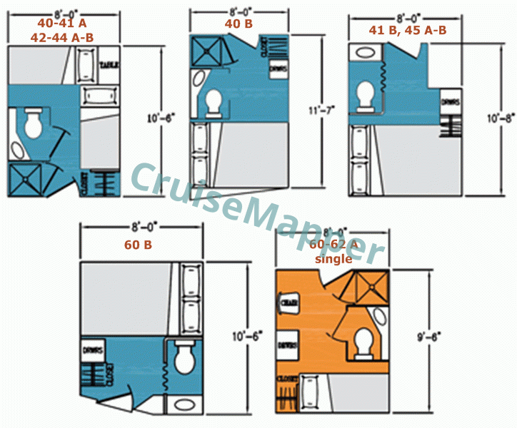 Grande Caribe Category 3 Cabins  floor plan