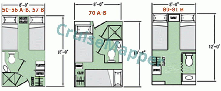 Grande Caribe Category 4 Cabins  floor plan