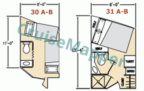 Grande Caribe Category 2 Cabins  floor plan