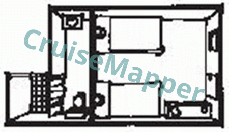 Delta Queen Deluxe Stateroom  floor plan