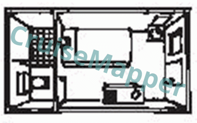 Delta Queen Standard Stateroom|Single Cabin  floor plan