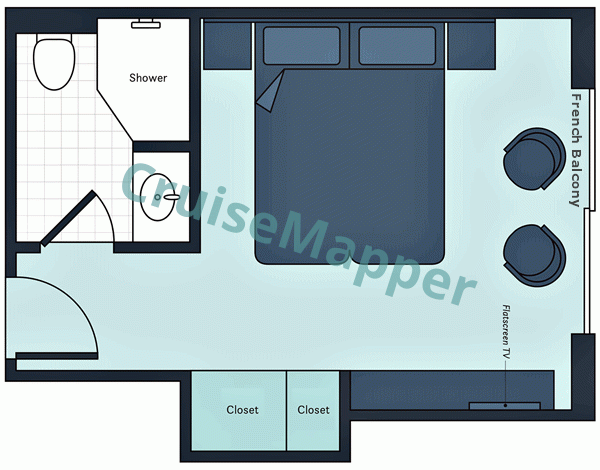 SS La Venezia French Balcony Cabin  floor plan