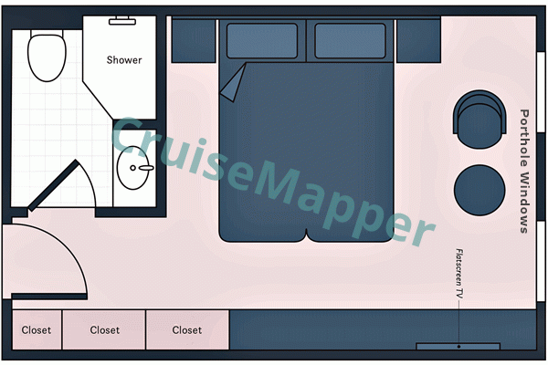 SS La Venezia Porthole Window Cabin  floor plan