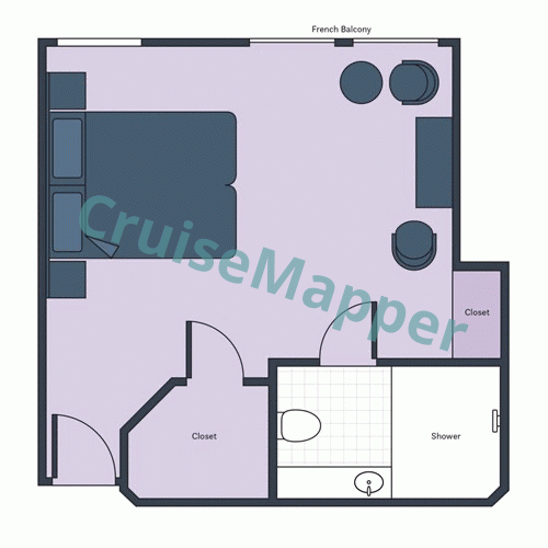 Trafalgar Verity French Balcony Suite floor plan Trafalgar Verity French Balcony Suite floor plan