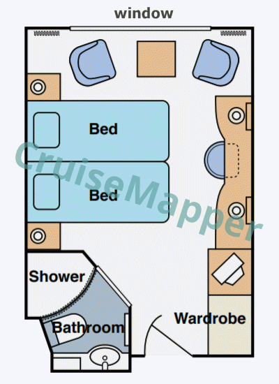 MS Rhein Symphonie Deluxe Window Cabin  floor plan