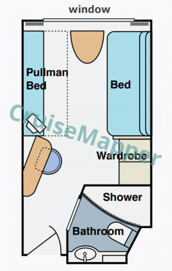 MS Rhein Symphonie Window Single Cabin  floor plan