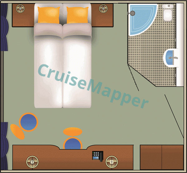 MS Verdi Window and French Balcony Cabins  floor plan