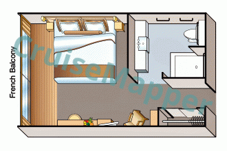 Viking Mississippi French Balcony Stateroom  floor plan