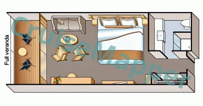 Viking Mississippi Penthouse Veranda Stateroom  floor plan