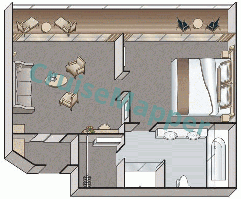 Viking Rurik Deluxe Balcony Suite  floor plan