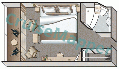 Viking Rurik Balcony Cabin  floor plan