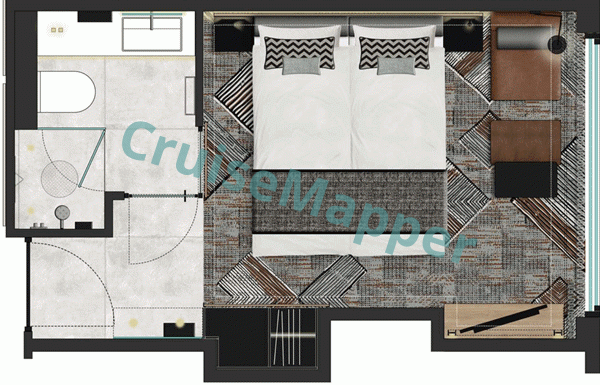 MS nickoSPIRIT French Balcony Cabin  floor plan