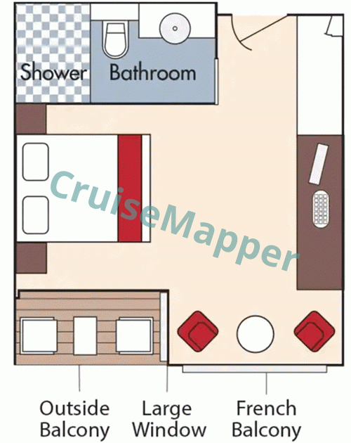 AmaPrima Twin Balcony Cabin  floor plan