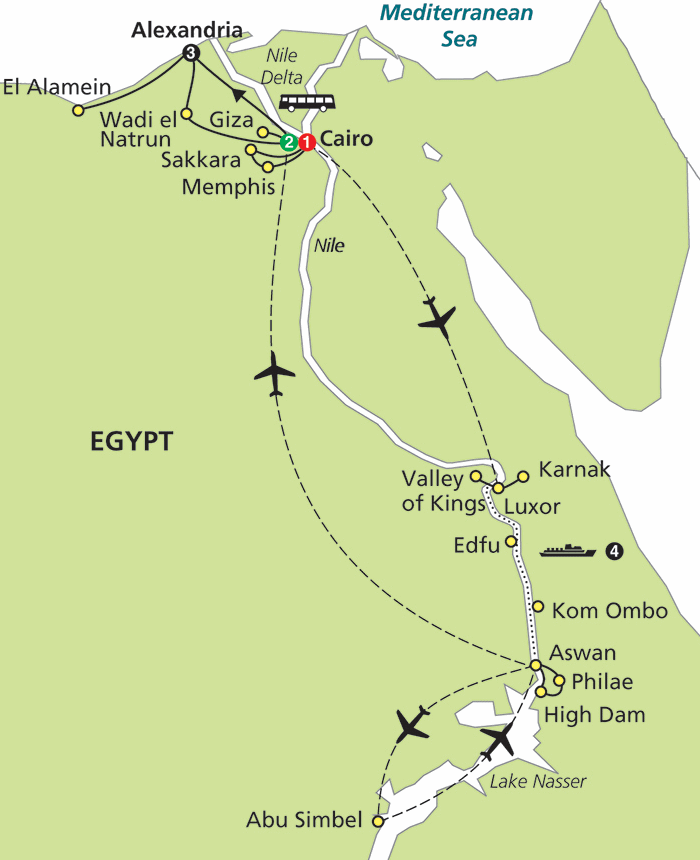 nile river cruise route