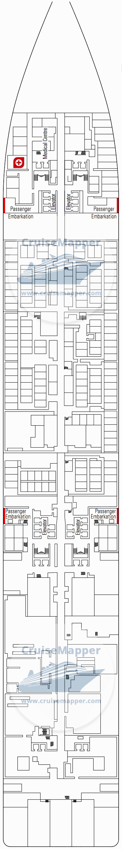 MSC Grandiosa Deck 04 - Picasso-Tendering-Hospital-Crew