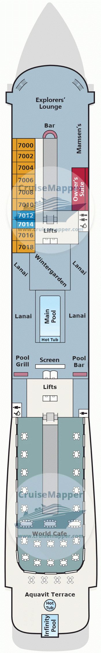 Viking Sea Deck 07 - Cabins-Lido-Pools