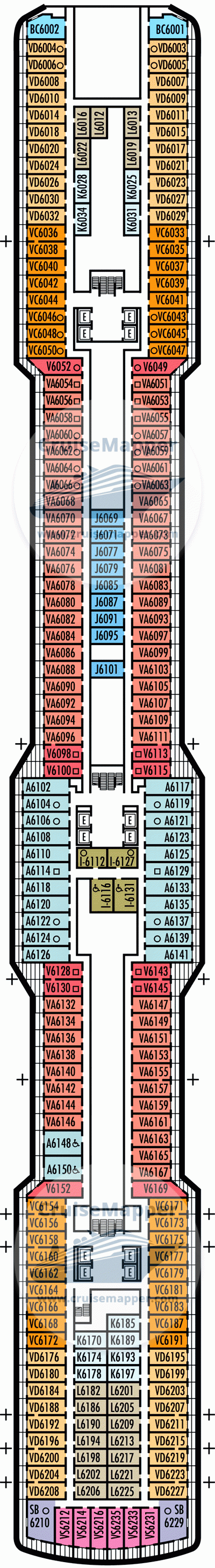 ms Koningsdam Deck 06 - Mozart-Cabins