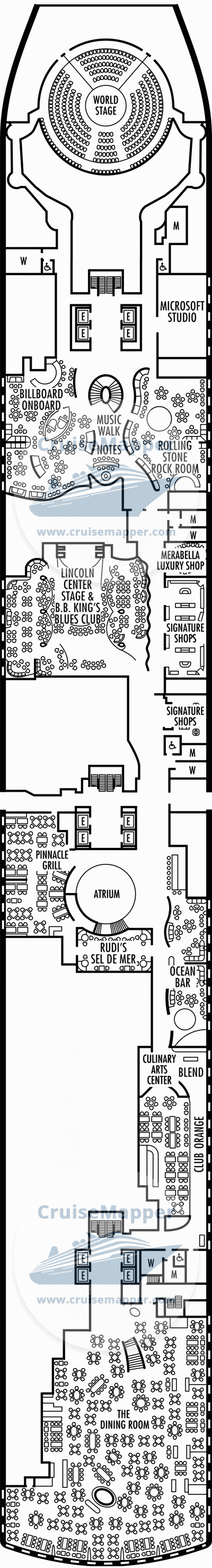 ms Koningsdam Deck 02 - Plaza-Lounge-Shops1-Dining1