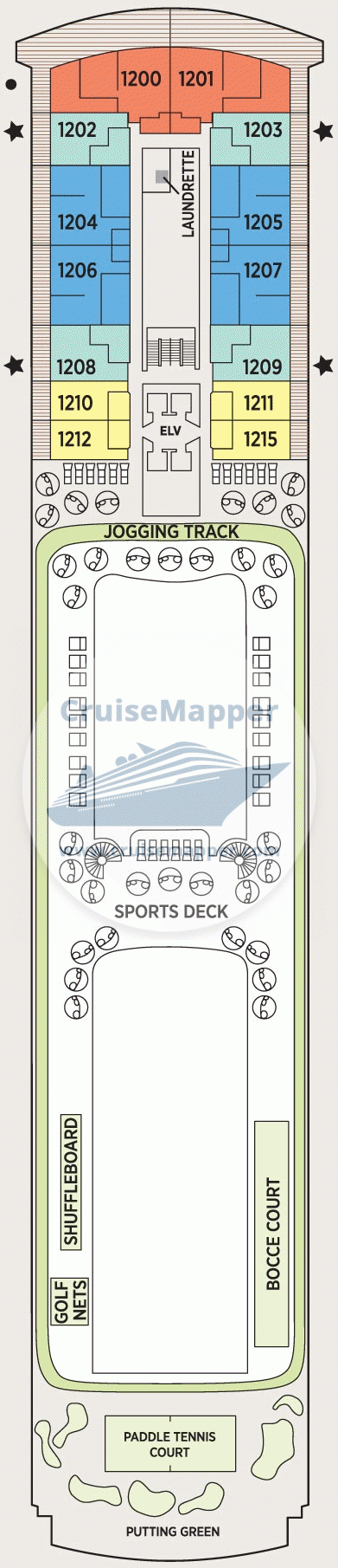 Seven Seas Explorer Deck 12 - Sundeck-Sports-Cabins