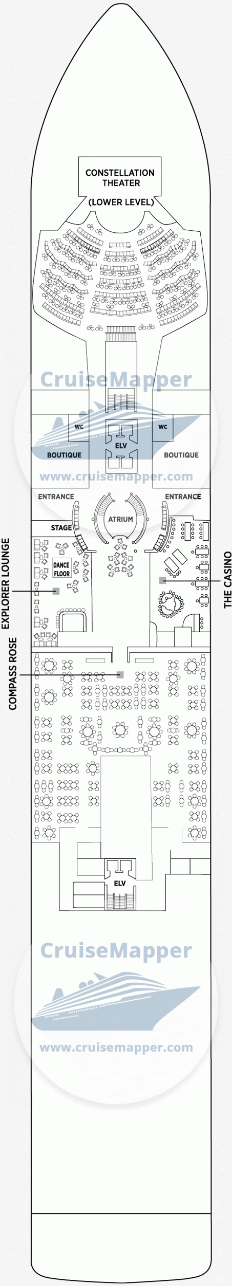 Seven Seas Explorer Deck 04 - Dining-Lounge-Casino-Shops