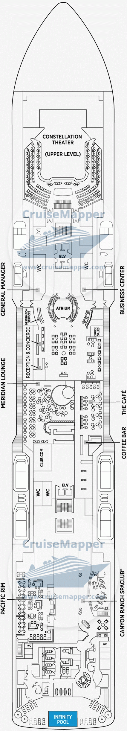 Seven Seas Explorer Deck 05 - Lobby-Spa-Pool