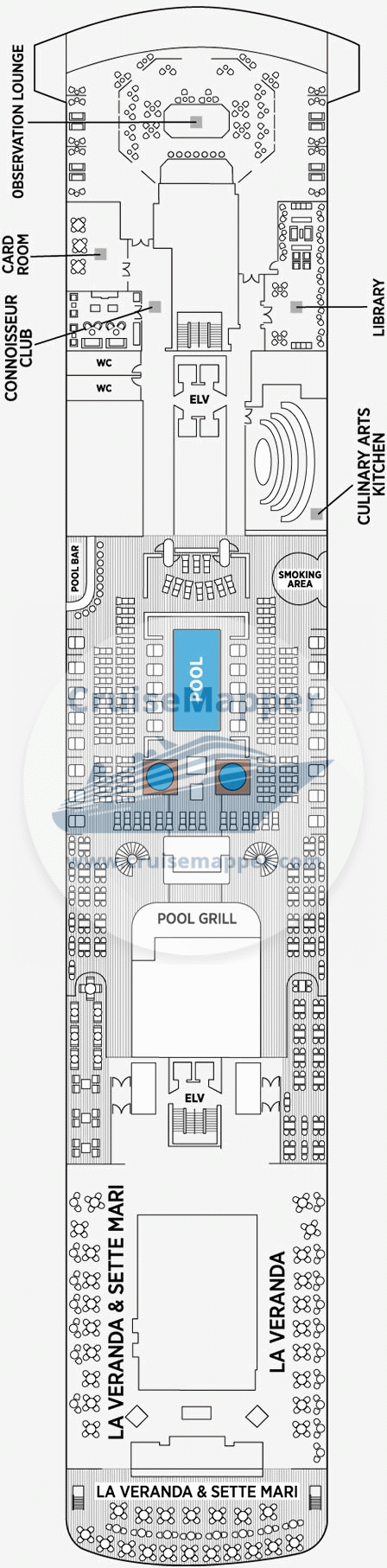 Seven Seas Explorer Deck 11 - Sundeck-Lido-Pools