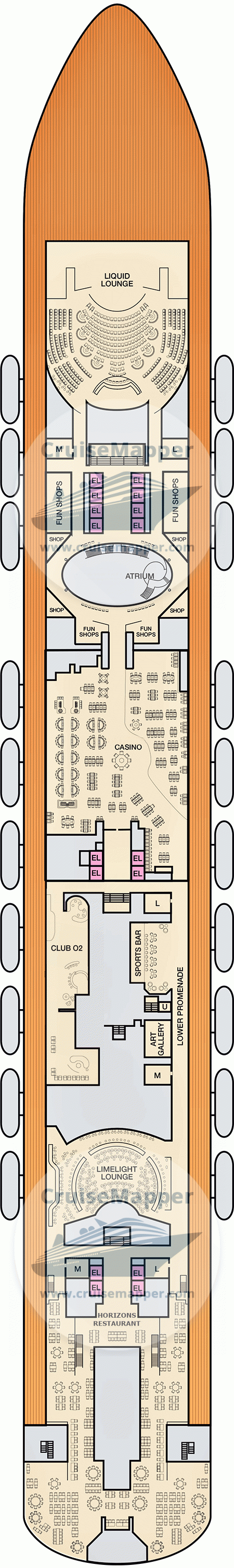 Carnival Vista Deck 04 - Atlantic-Casino-Shops1-Dining2