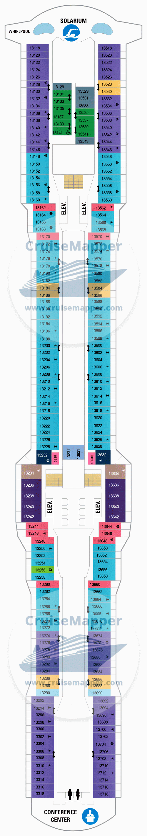 Ovation Of The Seas deck 13 plan CruiseMapper