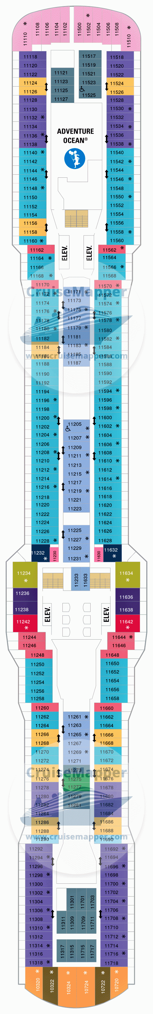 Ovation Of The Seas deck 11 plan CruiseMapper