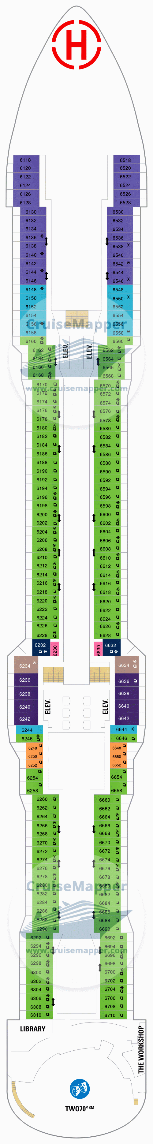 Ovation Of The Seas deck 6 plan CruiseMapper