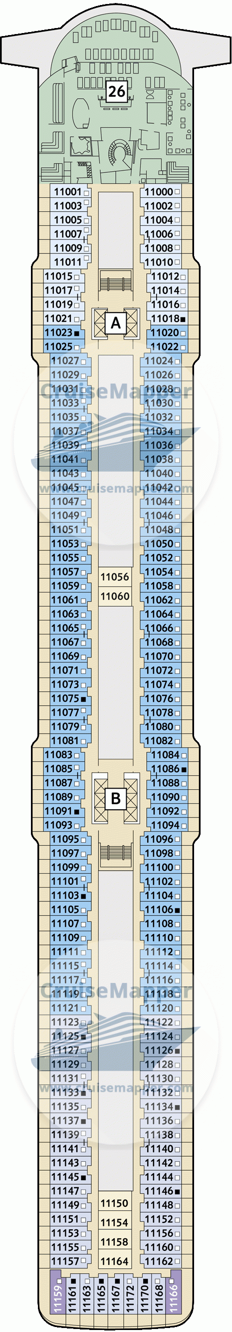 Mein Schiff 5 Deck 11 - Krabbe-Cabins