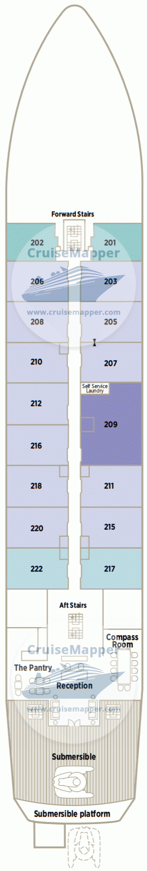 National Geographic Islander 2 Deck 02 - Seabreeze-Cabins-Lobby-Lido-Marina