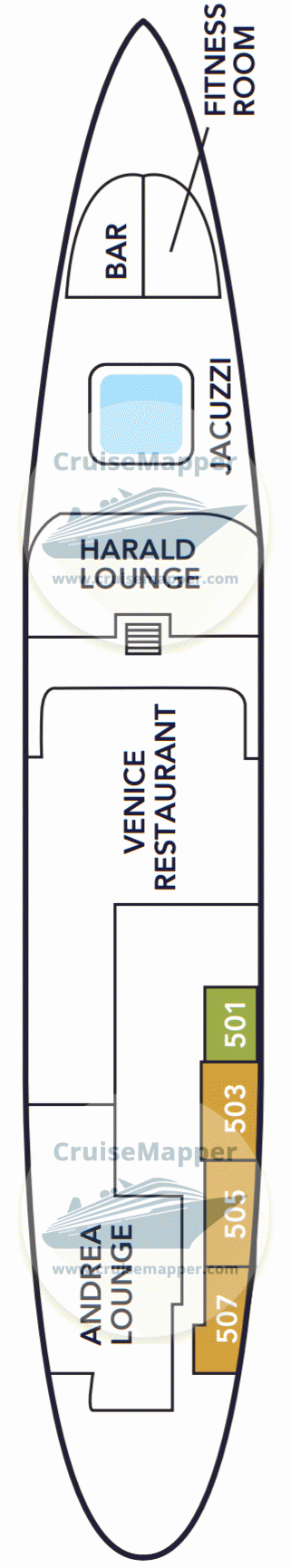 MS Serenissima Deck 05 - Lounges-Restaurant-Pool-Gym