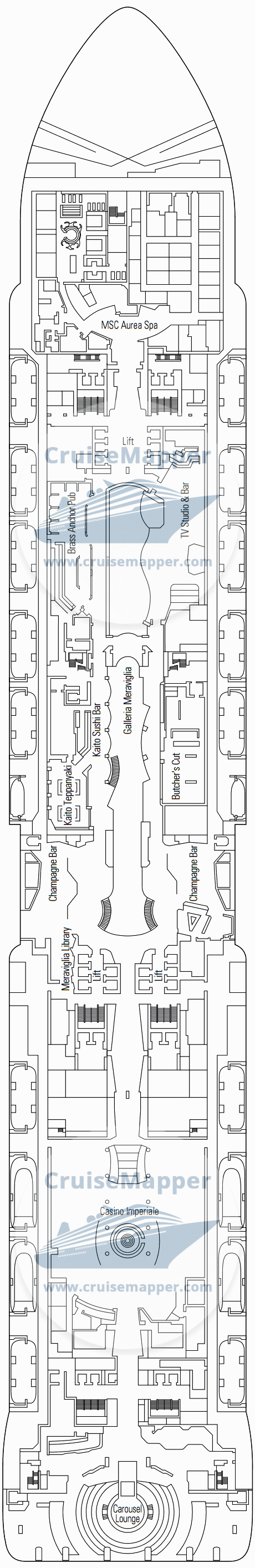 MSC Meraviglia Deck 07 - Taj Mahal-Promenade-Spa-Carousel Lounge-Casino