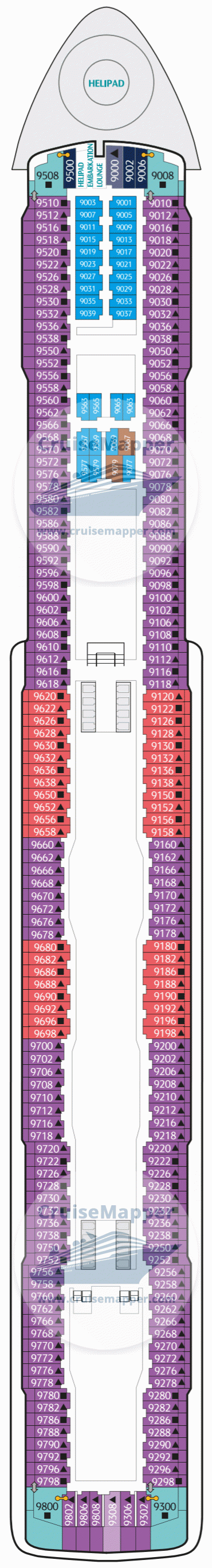 Genting Dream Deck 09 - Cabins-Helideck