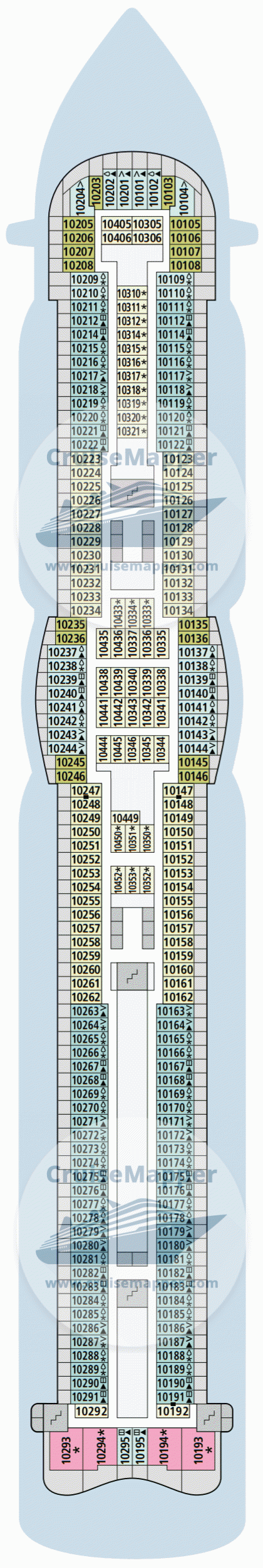 AIDAperla Deck 10 - Cabins